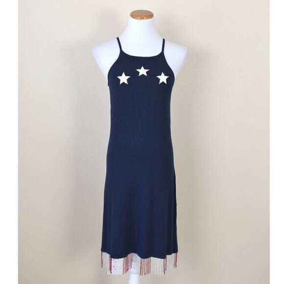 Tommy Hilfiger Dresses & Skirts - Tommy Hilfiger Vintage Knit Beaded Fringe Spaghetti Strap Dress - S